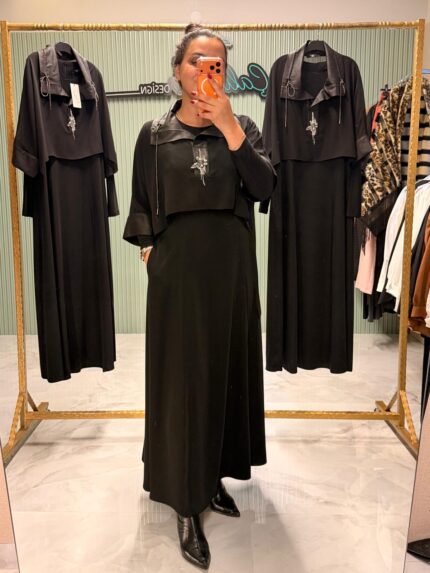 MY 312 Yakası Taş Detaylı Elbise