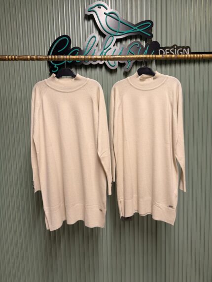 Yarım Balıkçı Triko Tunik – Ekru