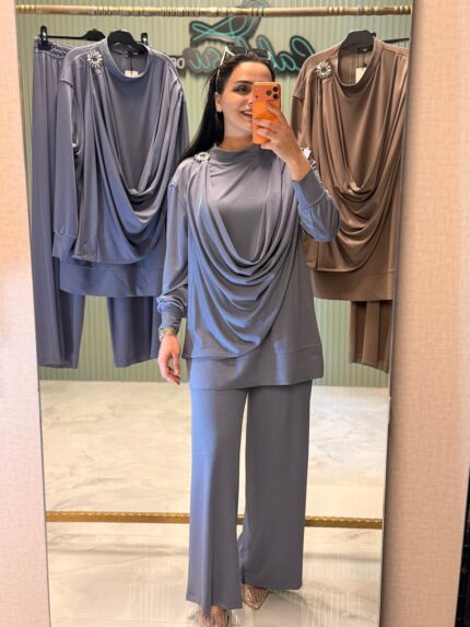 Aksesuarlı İkili Örme Takım